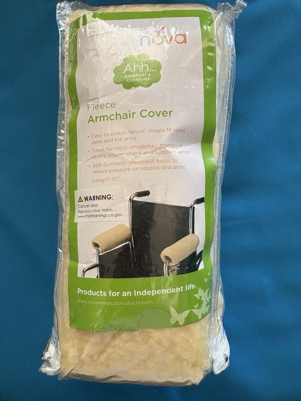 Nova Fleece Arm Cushion Covers For Wheelchair Soft 1 pair NEW